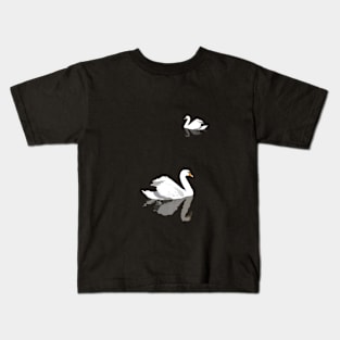 Couple of swans at night Kids T-Shirt